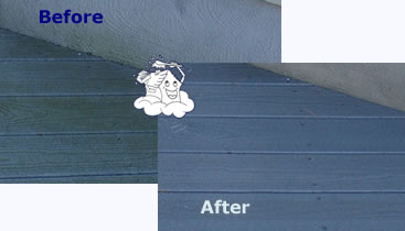 Composite decking - before and after power washing